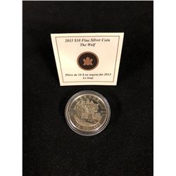 2013 $10 FINE SILVER COIN "THE WOLF"