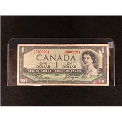 1954 CANADIAN ONE DOLLAR DEVIL'S FACE BANKNOTE