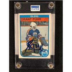 1982-83 O-Pee-Chee #105 Grant Fuhr Oilers Rookie (AUTOGRAPHED) W/ COA