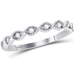 0.10 CTW Diamond Stackable Ring 14KT White Gold - REF-19H4M