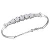 Image 1 : 1 CTW Diamond Cluster Promise Bangle Bracelet 10KT White Gold - REF-97F4N