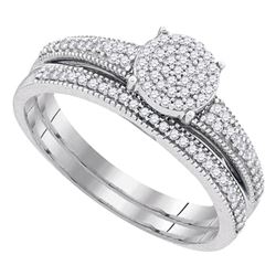 0.25 CTW Diamond Cluster Bridal Engagement Ring 10KT White Gold - REF-31M4H
