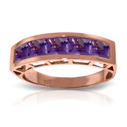 Genuine 2.25 ctw Amethyst Ring Jewelry 14KT Rose Gold - REF-54Z2N