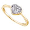 Image 1 : 0.08 CTW Diamond Delicate Heart Ring 14KT Yellow Gold - REF-13N4F