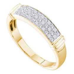 0.29 CTW Diamond Triple Row Ring 14KT Yellow Gold - REF-26H9M
