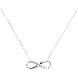 0.12 CTW Diamond Infinity Pendant 10KT White Gold - REF-16X4Y