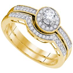 0.50 CTW Diamond Bridal Wedding Engagement Ring 10KT Yellow Gold - REF-52F4N