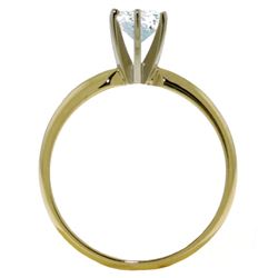 Genuine 0.65 ctw Aquamarine Ring Jewelry 14KT White Gold - REF-28V8W