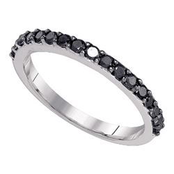 0.50 CTW Black Color Diamond Ring 10KT White Gold - REF-14K9W