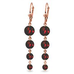 Genuine 7.8 ctw Garnet Earrings Jewelry 14KT Rose Gold - REF-46Z3N