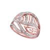 Image 1 : 0.10 CTW Diamond Open-work Cocktail Ring 10KT Rose Gold - REF-19H4M
