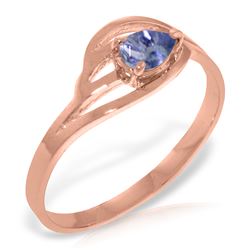 Genuine 0.30 CTW Tanzanite Ring Jewelry 14KT Rose Gold - REF-32N8R