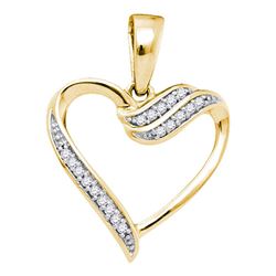 0.06 CTW Diamond Heart Love Pendant 10KT Yellow Gold - REF-8W9K