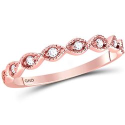 0.10 CTW Diamond Stackable Ring 14KT Rose Gold - REF-19N4F