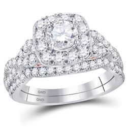 1.77 CTW Diamond Bridal Wedding Engagement Ring 14KT Two-tone Gold - REF-382N4F