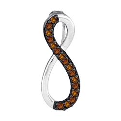 0.10 CTW Cognac-brown Color Diamond Infinity Pendant 10KT White Gold - REF-7K4W