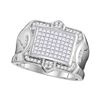 Image 1 : 1.08 CTW Mens Princess Diamond Symmetrical Square Cluster Ring 10KT White Gold - REF-93K7W