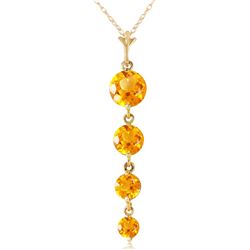 Genuine 3.9 ctw Citrine Necklace Jewelry 14KT Yellow Gold - REF-23F5Z