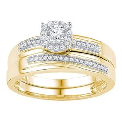 0.25 CTW Diamond Bridal Wedding Engagement Ring 10KT Yellow Gold - REF-32K9W