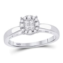 0.25 CTW Princess Diamond Soleil Bridal Engagement Ring 14KT White Gold - REF-41W2K