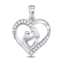 0.1 CTW Diamond Pendant 10KT White Gold - REF-14K3N