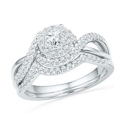 0.63 CTW Diamond Bridal Wedding Engagement Ring 10KT White Gold - REF-71Y9X