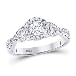 0.50 CTW Diamond Solitaire Bridal Engagement Ring 14KT White Gold - REF-75W2K