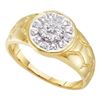 Image 1 : 0.12 CTW Mens Diamond Cluster Nugget Ring 10KT Yellow Gold - REF-18M2H