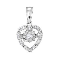 0.08 CTW Diamond Solitaire Heart Pendant 10KT White Gold - REF-14K9W