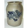 Image 1 : BLUE DECORATED STONEWARE CROCK