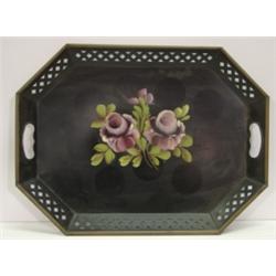 HAND PAINTED TOLEWARE TRAY
