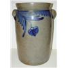 Image 1 : BLUE DECORATED STONEWARE CROCK