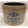 Image 1 : BLUE DECORATED STONEWARE CROCK