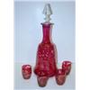 Image 1 : CRANBERRY GLASS DECANTER SET
