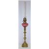 Image 1 : BRASS & CRANBERRY GLASS LAMP