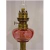 Image 3 : BRASS & CRANBERRY GLASS LAMP
