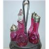 Image 2 : CRANBERRY GLASS CASTOR SET