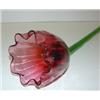 Image 2 : CRANBERRY BLOWN ART GLASS FLOWER