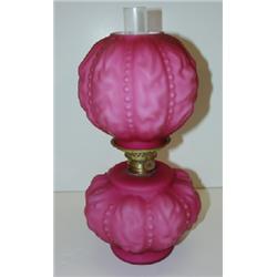 PINK SATIN GLASS MINIATURE LAMP
