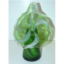 GREEN ART GLASS VASE