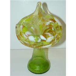 GREEN ART GLASS VASE