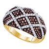 Image 1 : 1.34 CTW Cognac-brown Color Diamond Cocktail Ring 10KT Yellow Gold - REF-82M4H
