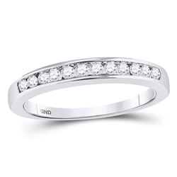 0.25 CTW Diamond Single Row Wedding Ring 14KT White Gold - REF-30K2W
