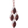 Image 1 : 0.25 CTW Red Color Diamond Cascading Oval Pendant 10KT Rose Gold - REF-30N2F
