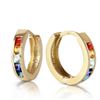 Image 1 : Genuine 1.30 ctw Multi-Color Sapphire Earrings Jewelry 14KT Yellow Gold - REF-42N6R