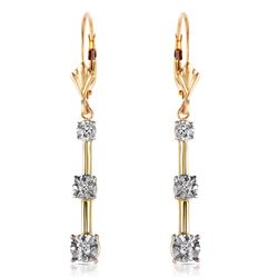 Genuine 0.20 ctw Diamond Anniversary Earrings Jewelry 14KT Yellow Gold - REF-52N9R