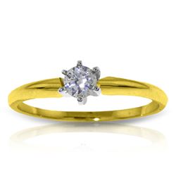 Genuine 0.15 ctw Diamond Anniversary Ring Jewelry 14KT Yellow Gold - REF-44T4A