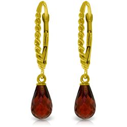 Genuine 3 ctw Garnet Earrings Jewelry 14KT Yellow Gold - REF-24A3K