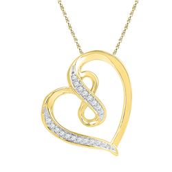 0.06 CTW Diamond Heart Infinity Pendant 10KT Yellow Gold - REF-8F9N