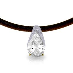 Genuine 6 ctw White Topaz Necklace Jewelry 14KT Yellow Gold - REF-30M5T